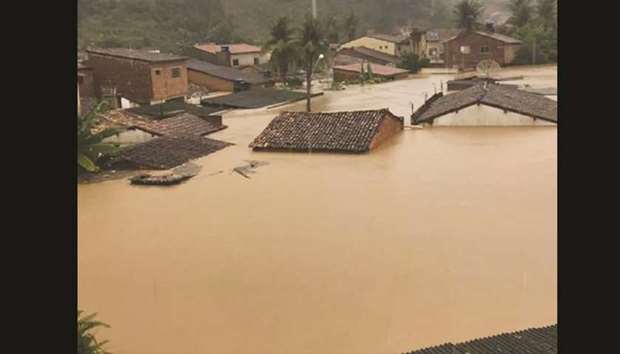 Flooding in Nepal has destroyed a large number of houses.