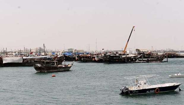 File picture shows fishing boats on Doha Corniche.