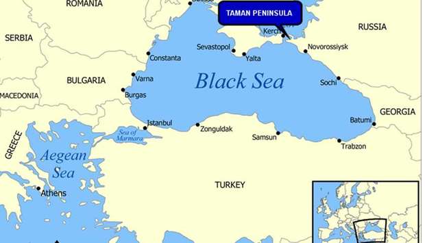 The accident occurred on the Taman peninsula on the Black Sea near the Strait of Kerch