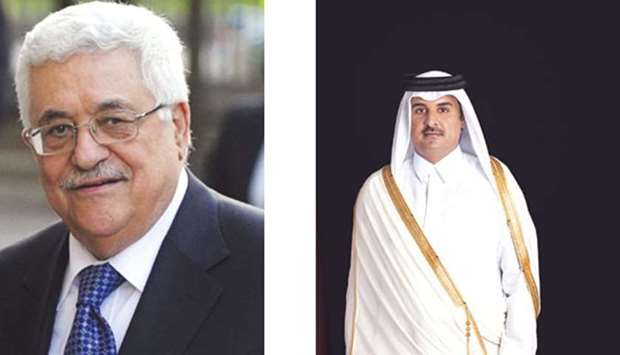 Palestinian President Mahmoud Abbas, His Highness the Emir Sheikh Tamim bin Hamad al-Thani