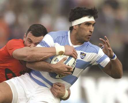 Argentinau2019s Los Pumas centre Matias Orlando (R) is tackled by South Africau2019s centre Jesse Kriel during their Rugby Championship match at Padre Ernesto Martearena stadium in Salta some 1550km northwest of Buenos Aires, Argentina on Saturday. / AFP / JUAN MABROMATA