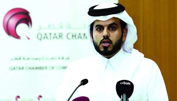 Qatar Chamber Legal Affairs Department director Abdulaziz al-Kuwari speaking at the workshop. PICTURES: Ram Chand