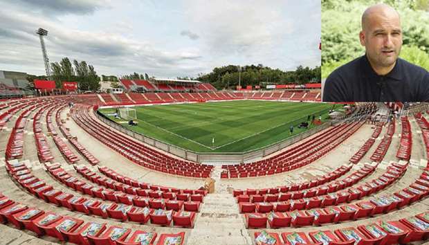 Gironau2019s Municipal de Montilivi Stadium will host top-flight football for the first time this season. Inset: Pere Guardiola, the Manchester City manager Pepu2019s brother, has taken a 44.3% share in Girona.