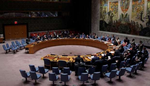 The United Nations Security Council sits to meet on North Korea after their latest missile test, at the U.N. headquarters in New York City, U.S.,