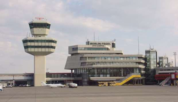 Flights at Tegel, in the north-west of Berlin, were suspended for about three hours
