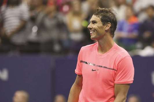 Rafael Nadal of Spain beat Serbiau2019s Dusan Lajovic in the first round. (AFP)