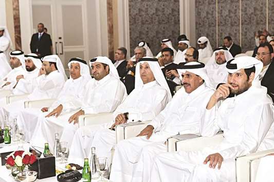 Top officials and dignitaries attending the ceremony of launching Barwa Banku2019s new Al Majd banking initiative on Tuesday.