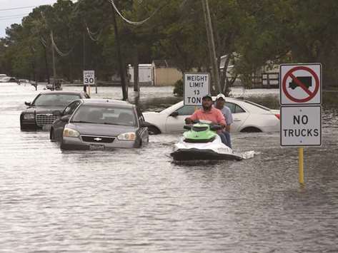 Cars stranded in Houston.