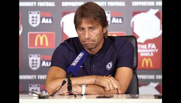 Chelsea manager Antonio Conte during the press conference.