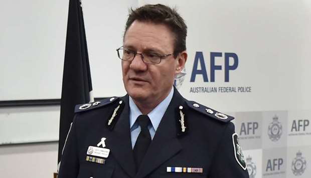 Australian Federal Police Deputy Commissioner Michael Phelan leaves a press conference after addressing the media in Sydney on August 4, 2017.