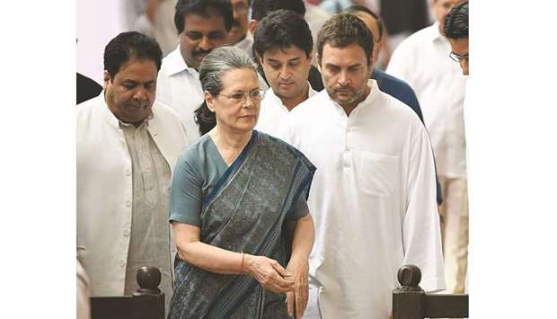 Congress president Sonia Gandhi and vice president Rahul Gandhi: party risks terminal decline