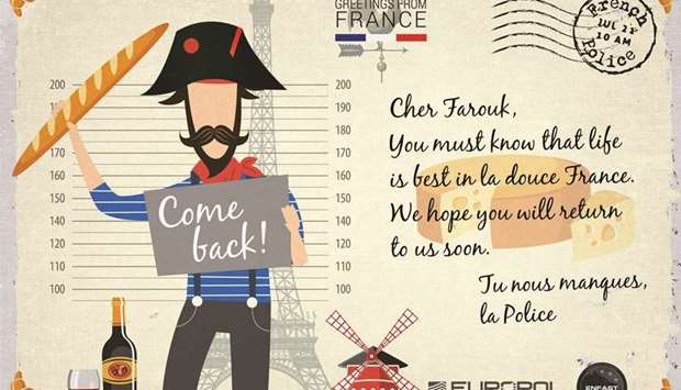 This handout image obtained from the website www.eumostwanted.eu shows one of a series of postcards released in a bid to track down 21 of the continentu2019s most wanted criminals.