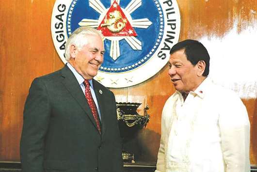 President Duterte meets US Secretary of State Tillerson in Manila.