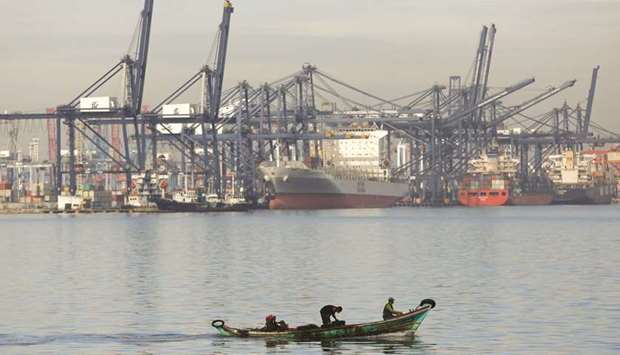 A container terminal in Tanjung Priok, north Jakarta. Indonesia has been struggling to accelerate growth to create more jobs for its 250mn population, but analysts say a 5% growth rate, the level produced every quarter since the start of 2014, is not enough.