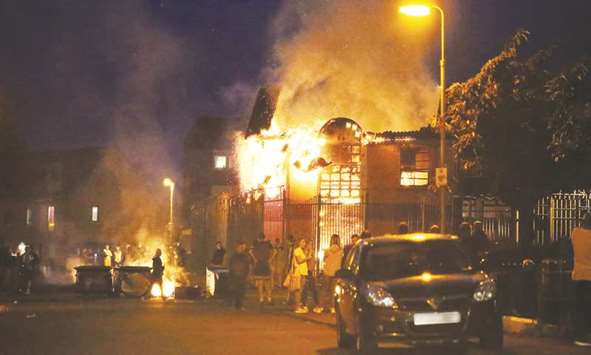 The former credit union building in the Divis area of the Lower Falls, west Belfast.