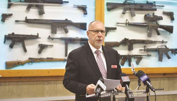 Detective Chief Inspector Wayne Hoffman of the New South Wales Police speaks to the media at a conference in Sydney.