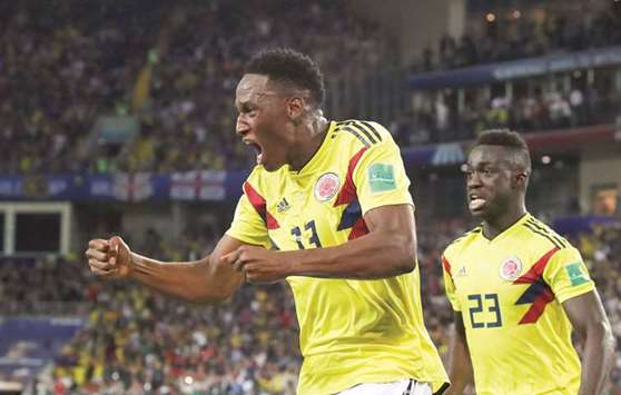 Colombia defender Yerry Mina impressed at the World Cup, scored three times in three games. (Reuters)