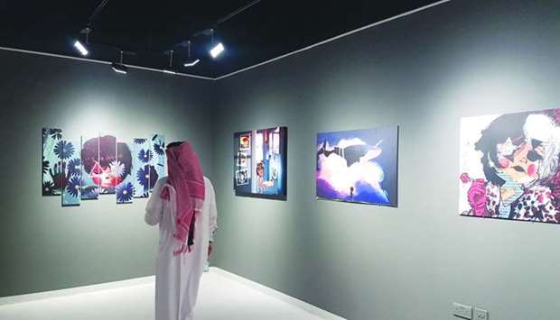 Several paintings and art installations by six Qatari artists showcased at Building 19. PICTURE: Joey Aguilar