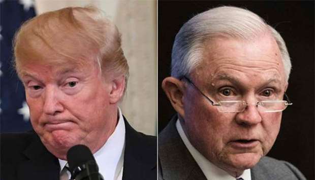 US President Donald Trump and Attorney General Jeff Sessions.