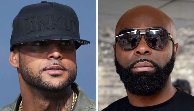 French rappers Booba (left) and Kaaris.