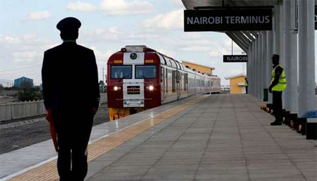 A train arrives on the outskirts of Kenya's capital Nairobi. File picture