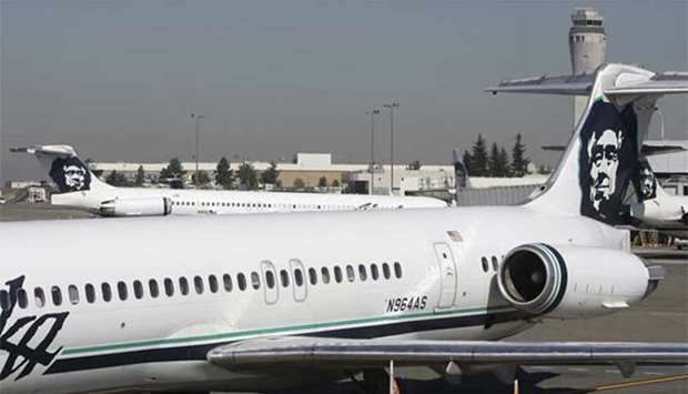 Alaska Airlines planes are seen at Seattle-Tacoma International Airport. File picture
