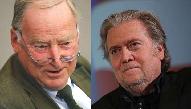 Gauland: The interests of the anti-establishment parties in Europe are quite divergent. Right: Bannon: created The Movement to rally nationalist and populist  voters in European Parliament elections next May.