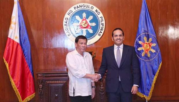 The Philippine President Rodrigo Duterte met on Wednesday with HE the Deputy Prime Minister and Minister of Foreign Affairs Sheikh Mohamed bin Abdulrahman al-Thani in Manila