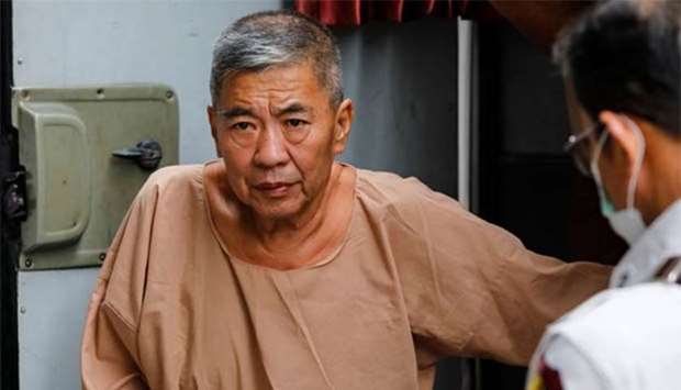 Malaysian drug suspect Tun Hun Seong arrives to face trial in Bangkok on Thursday.