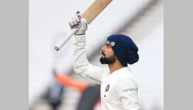 Indiau2019s captain Virat Kohli during a practice session ahead of the third Test against England at Trent Bridge in Nottingham. (AFP)