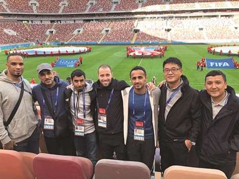 Abbassi (centre) worked as a FIFA competitions co-ordinator during Russia 2018.