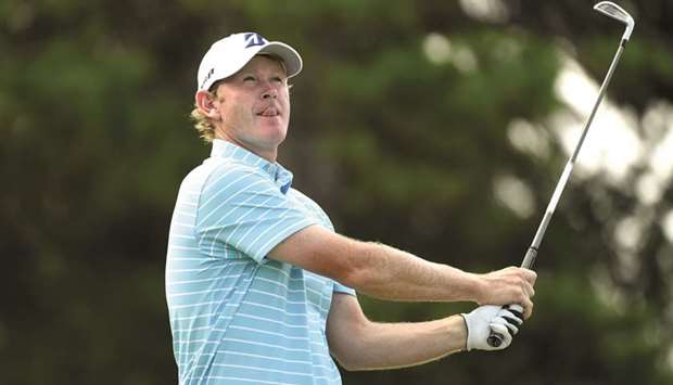 Brandt Snedeker watches his tee shot on the sixteenth hole during the second round of the Wyndham Championship at Sedgefield Country Club. PICTURE: USA TODAY Sports