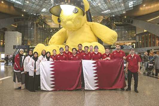 Team Qatar athletes at HIA.