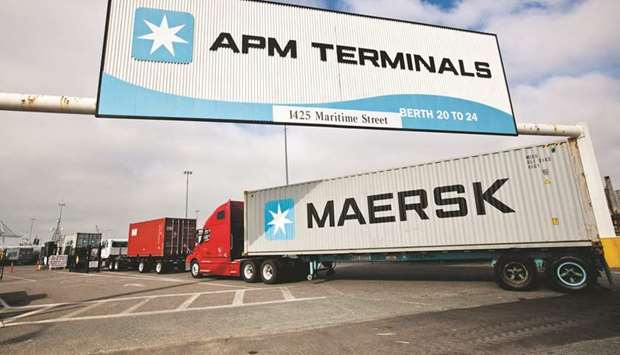 A Maersk truck lines up to enter a Port of Oakland Terminal (file). Maersk CEO Soren Skou said the management had explored u201call optionsu201d for the drilling unit before deciding on a separate listing in the Danish capital.