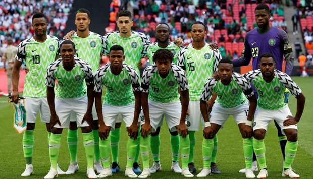 Nigeria team group before an International Friendly match between England and Nigeria at Wembley Stadium, London, on June 2, 2018