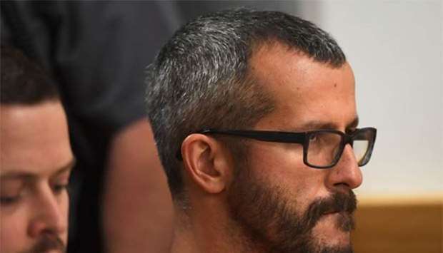 Chris Watts appears in court for his arraignment hearing in Greeley, Colorado on Tuesday.