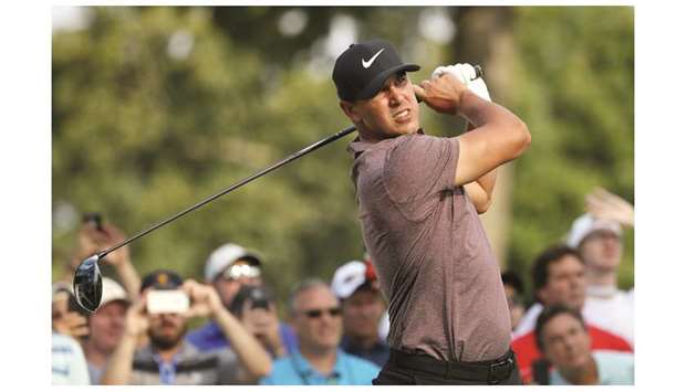 Brooks Koepka of the United States plays his shot from the 16th tee during the second round of The Northern Trust at the Ridgewood Championship Course in Ridgewood, New Jersey. (Getty Images/AFP)