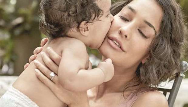 BONDING: Lisa Haydon with son Zack.