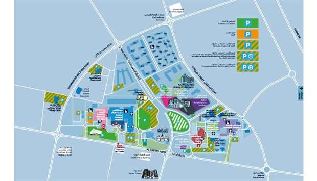 A map showing the changes to patient and visitor parking access at Hamad General Hospital.