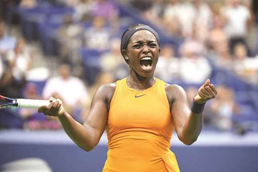 Sloane Stephens of the United States celebrates her win over Victoria Azarenka of Belarus in a third round match of the 2018 US Open yesterday. PICTURE: USA TODAY
