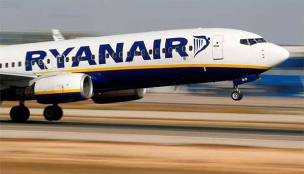 A Ryanair Boeing 737-800 airplane takes off from Palma de Mallorca, Spain. File picture