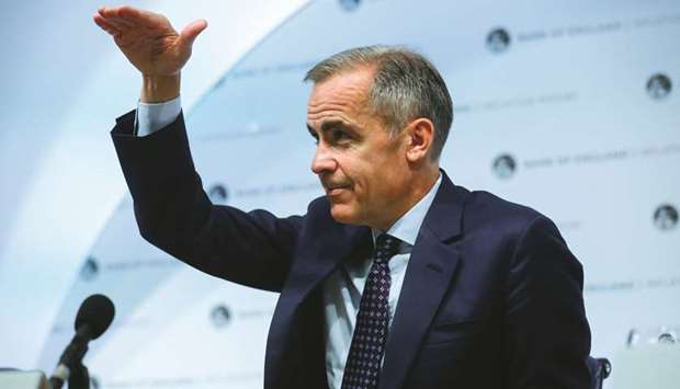 BoE governor Mark Carney gestures while speaking during the banku2019s quarterly inflation report news conference in London. u201cPeople will have things to worry about in a no deal Brexit, which is still a relatively unlikely possibility but it is a possibility,u201d Carney said in an interview.