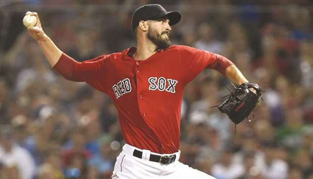 Boston Red Sox starting pitcher Rick Porcello pitches during the ninth inning against the New York Yankees at Fenway Park. PICTURE: USA TODAY Sports