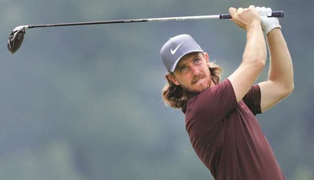 Tommy Fleetwood of England plays his shot from the eighth tee during the second round of the World Golf Championships-Bridgestone Invitational at Firestone at Firestone Country Club South Course in Akron, Ohio. (Getty Images/AFP)