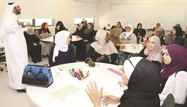 New teachers employed by the Ministry of Education and Higher Education attending a training session.