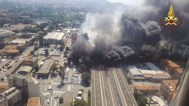 Tanker truck explodes close to Italian airport