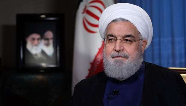 President Hassan Rouhani giving an interview to the Iranian TV in Tehran