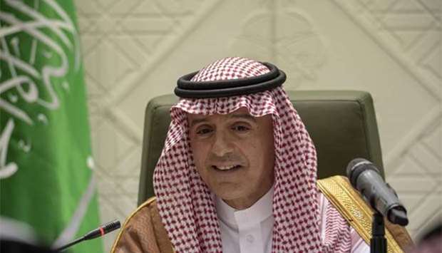 Saudi Foreign Minister Adel al-Jubeir addresses a press conference in Riyadh on Wednesday.
