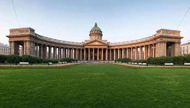 Kazan cathedral in Saint Petersburg is a popular tourist attraction.
