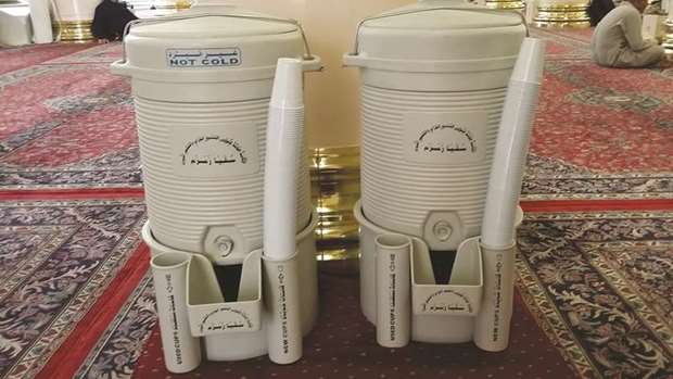 Zamzam water dispensers are kept in Makkahu2019s Grand Mosque as well as the Prophetu2019s Mosque in Madinah for Haj and Umrah pilgrims.